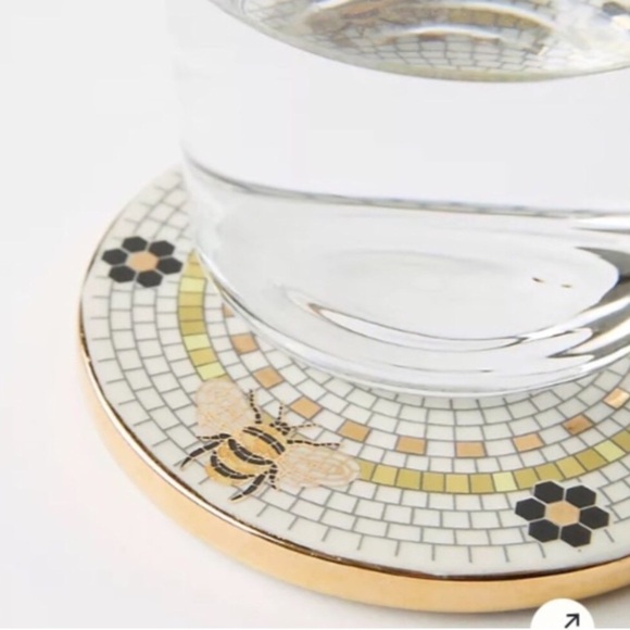 Anthropologie Coaster Bistro Garden Tile Bee New In Box New With Tag - Picture 2 of 8